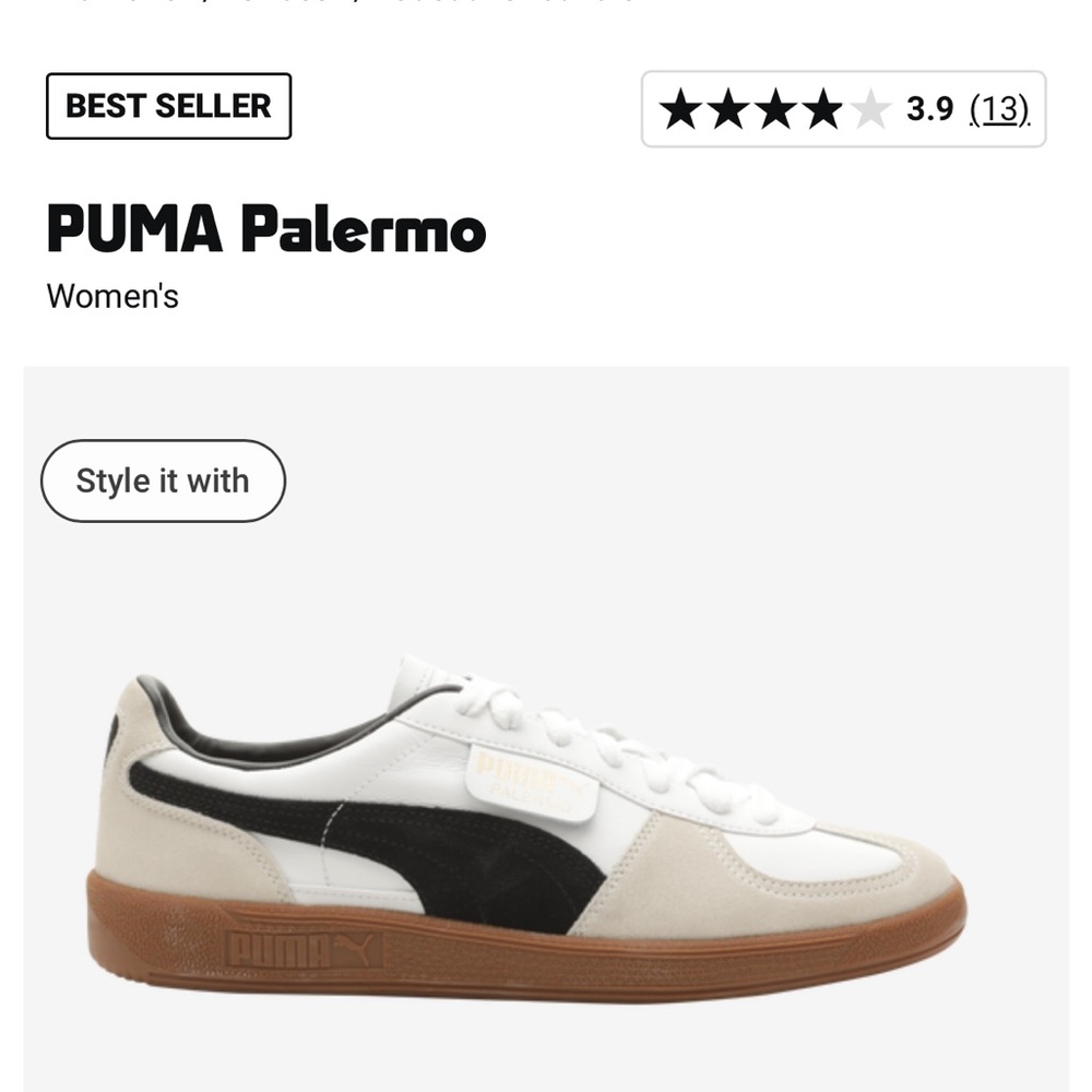 Puma palmero sneakers. White/Black. Size women 7.5/ men 6.